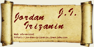 Jordan Irižanin vizit kartica